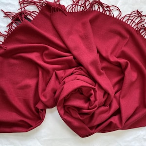 Dark Red Scarf, Large Scarf, Wool Shawl, Soft Wrap, Warm Pashmina, Winter Accessories, Gift