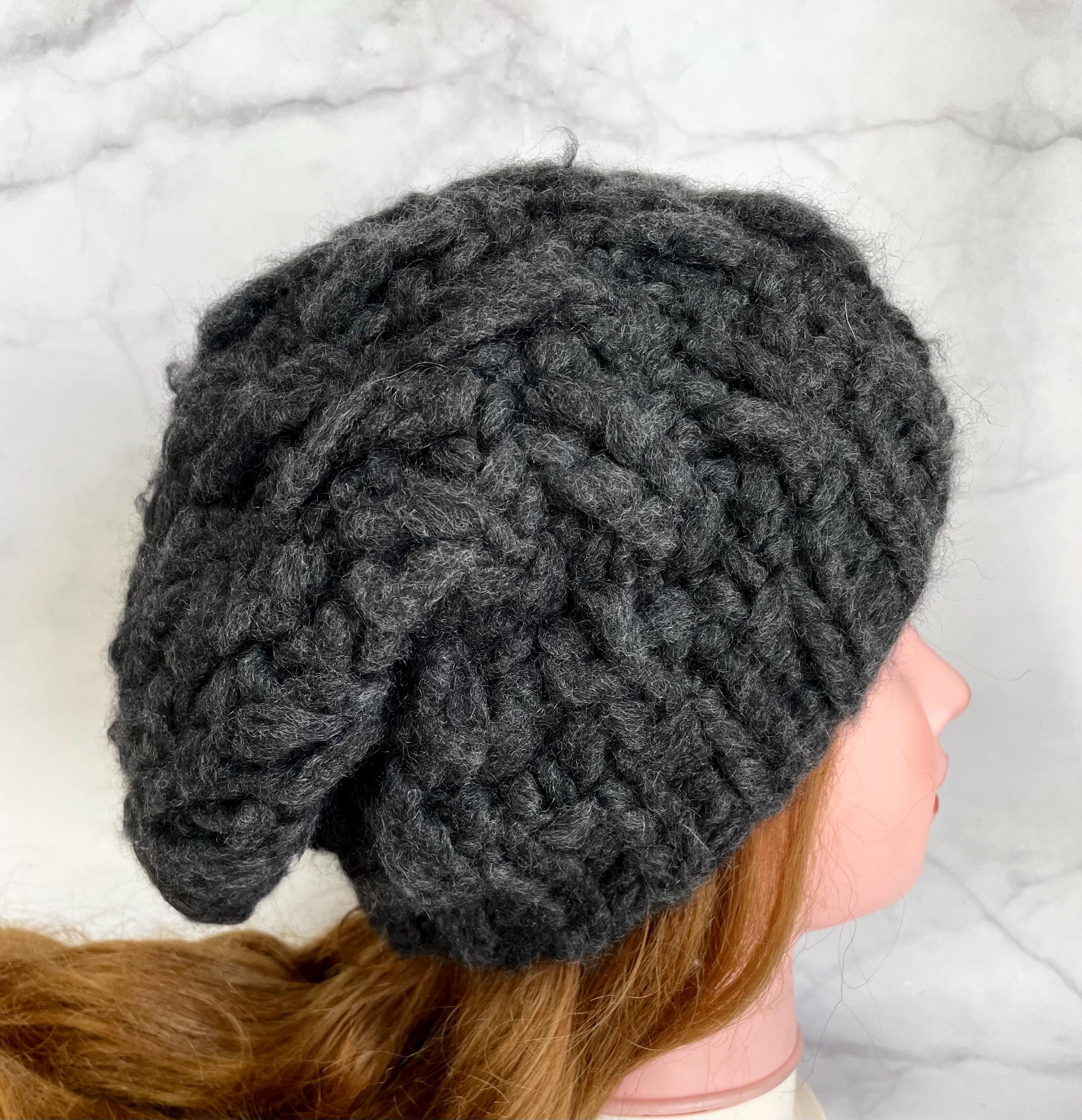 Wool Beret Beanie Knit Winter Hat Charcoal Gray Wholesale Paris 100% Wool Knitted Beret Hat - Stretchy  main image 4