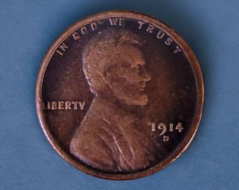 1430.　1914年　アメリカ　リンカーン　麦　セント 1914 D リンカーン セント ( - Etsy 日本