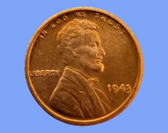 1943 Error Copper Lincoln Cent Penny: Rare Key Date Coin