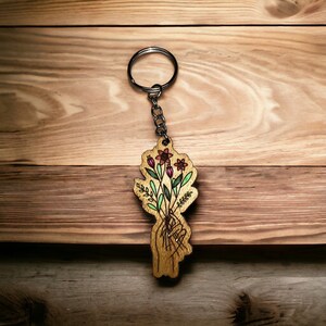 Friend Gift for Her Mindful Gift Wild Flower Keychain Stocking Stuffer Small Gift For Her