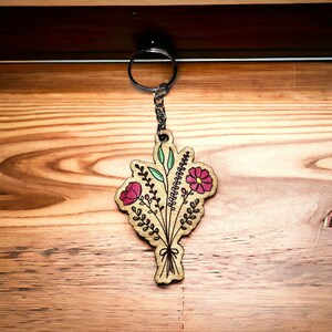 Friend Gift for Her Mindful Gift Wild Flower Keychain Stocking Stuffer Small Gift For Her