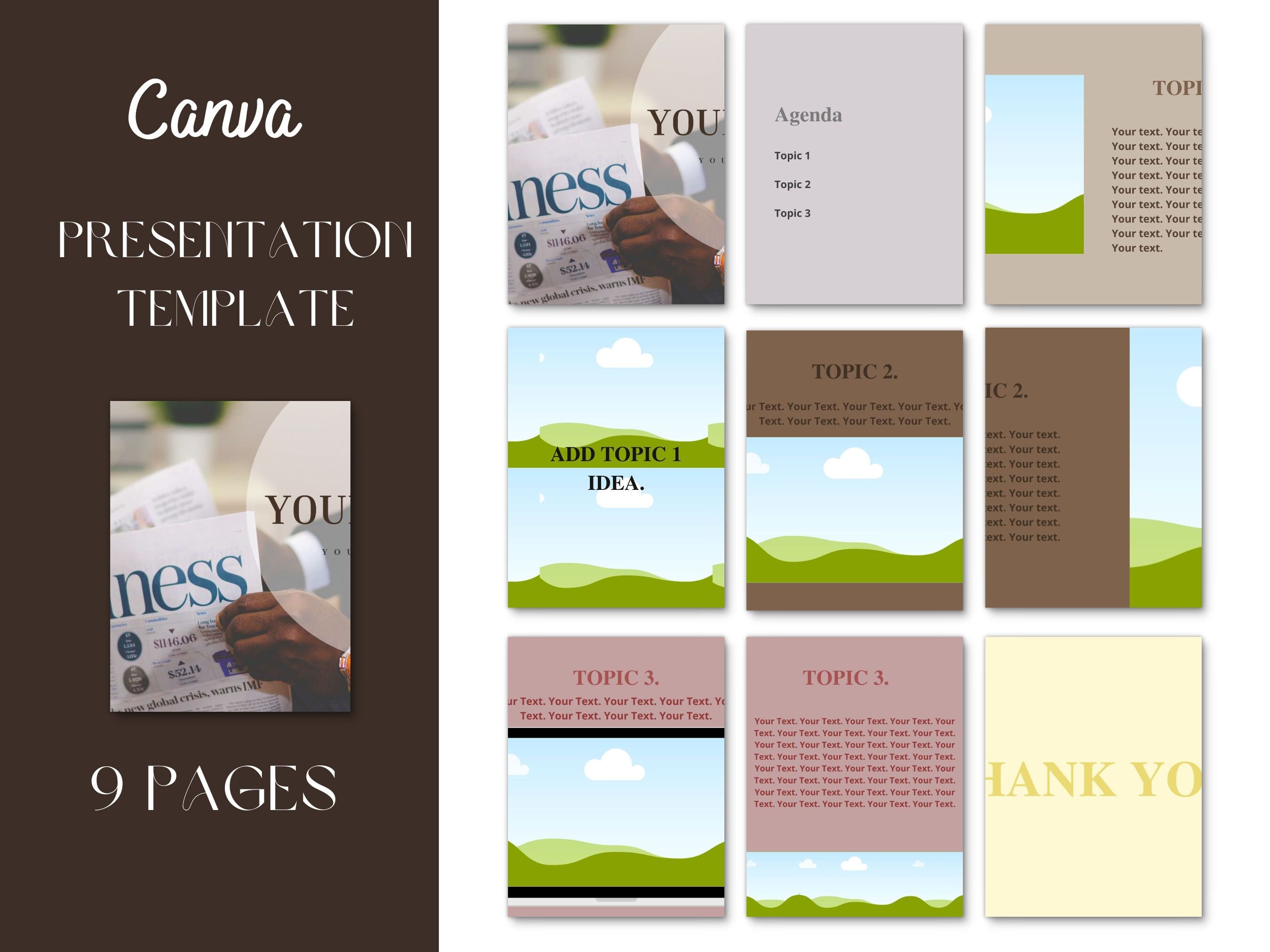 Simple Canva Minimalist Presentation Template for Businesses/school