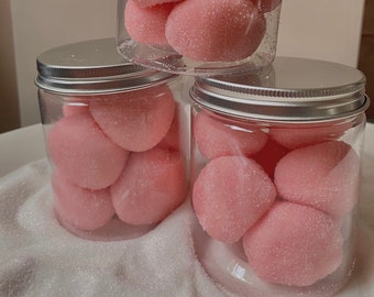 VANILLA Candy Sugar Scrub Ball, w/ Rice Flour, Exfoliates & Moisturizes/ Body Scrub/ Shower Scrub/Natural Fragrance + Ingredients