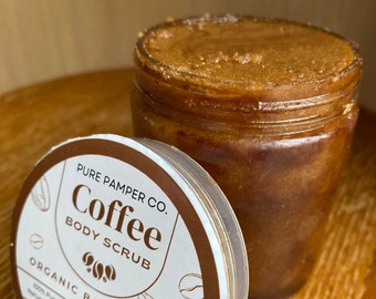Coconut Coffee Sugar Scrub w/ Rice Flour /Body Scrub/ Exfoliation Scrub/ Brightening Coffee Scrub/ Natural Ingredients/ Moisturizing Scrub