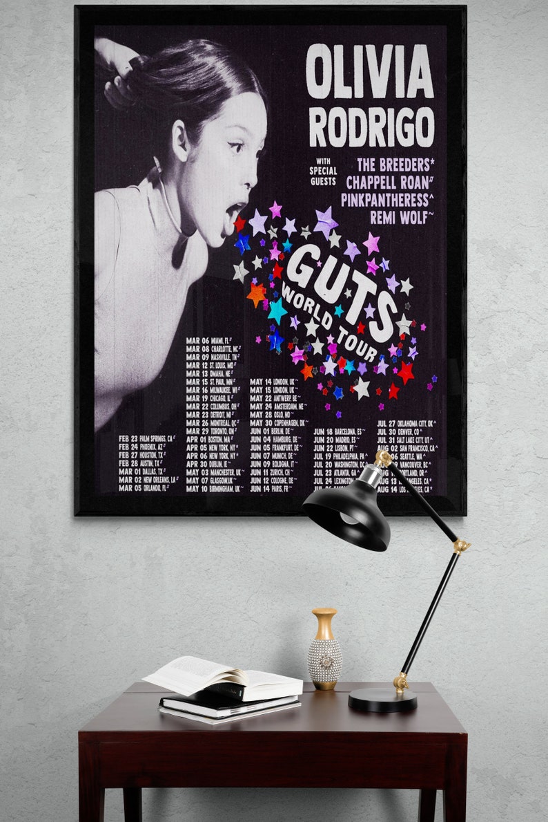 Olivia Rodrigo Guts World Tour Poster 002, Guts Album Poster, Guts Tour Merch , Digital Download