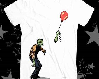 Zombie Banksy Girl Heart Baloon Best Seller Top Tee T Shirt 320