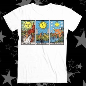 Cartas de tarô magia o sol lua estrela melhor vendedor camiseta superior 466