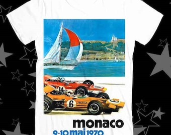 モナコ 1970 グランプリ レーシング ベストセラー トップ Tシャツ 445
