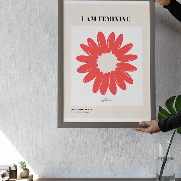 Impression d’art, citation inspirante, féminine, beauté, fleur, couleur, douce