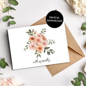 Carta di simpatia stampabile / Download istantaneo / Invio di cartolina d'amore / Biglietto d'auguri minimalista / Con simpatia / Pensando a te / Interno vuoto