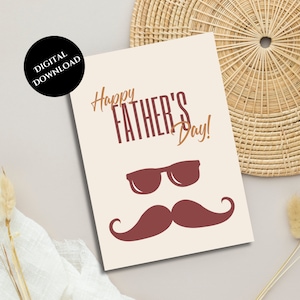 Father&#39;s Day Card, For Dad, Gift For Dad,  Digital Father&#39;s Day Card, Printable Digital Card, Instant Download PDF/JPG,