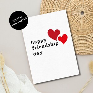 Printable Friendship Day,  Instant Download, Friends Greeting Card, Card for Best Friend, Digital Download, Modern and minimal