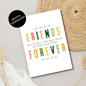 Printable Friendship Day,  Instant Download, Card for Best Friend, Digital Download, Modern and minimal, Friends Forever
