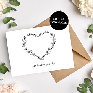 Carta di simpatia stampabile / Download istantaneo / Invio di cartolina d'amore / Biglietto d'auguri minimalista / Con simpatia / Pensando a te / Interno vuoto