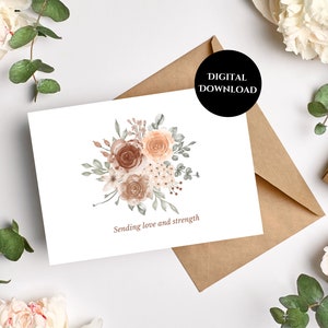 Carta di simpatia stampabile / Download istantaneo / Invio di cartolina d'amore / Biglietto d'auguri minimalista / Con simpatia / Pensando a te / Interno vuoto