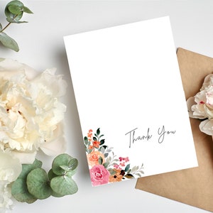 Printable Thank You Card, Instant Download, Thank You Greeting Card ...