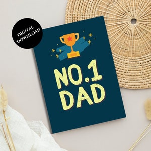Father&#39;s Day Card, For Dad, Gift For Dad,  Digital Father&#39;s Day Card, Printable Digital Card, Instant Download PDF/JPG,
