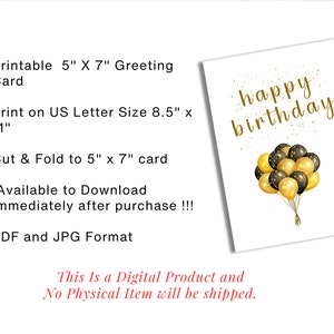 Printable Birthday Cards, Instant Download, Happy Birthday Greeting ...