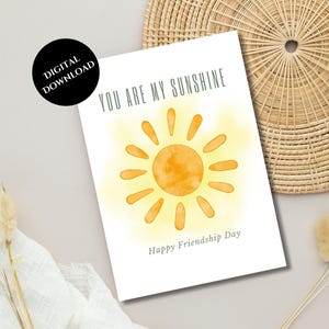 Printable Friendship Day,  Instant Download, Friends Greeting Card, Card for Best Friend, Digital Download, Modern and minimal