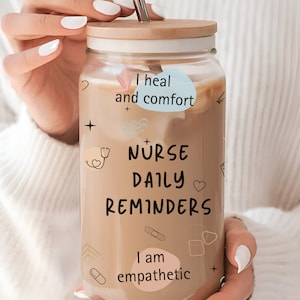 Nurse glass tumbler, thankyou nurse, tumbler for nurse, ICU nurse gift, nurse week gift, nurse week, nursing school gifts
