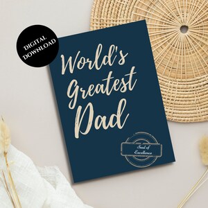 Father&#39;s Day Card, For Dad, Gift For Dad,  Digital Father&#39;s Day Card, Printable Digital Card, Instant Download PDF/JPG,