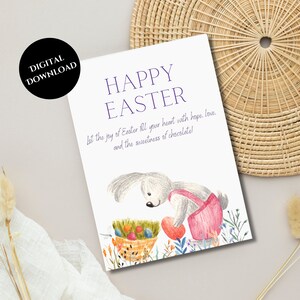 Printable Easter Card, Easter Gifts, Instant Download, Easter Greeting Card, Print at Home, Digital Download, PDF/JPG Files