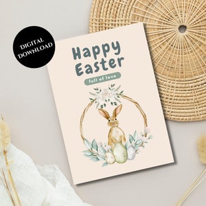 Printable Easter Card, Easter Gifts, Instant Download, Easter Greeting Card, Print at Home, Digital Download, PDF/JPG Files