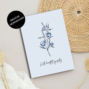 Carta di simpatia stampabile / Download istantaneo / Invio di cartolina d'amore / Biglietto d'auguri minimalista / Con simpatia / Pensando a te / Interno vuoto