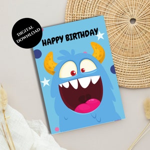 Cartes d'anniversaire imprimables, téléchargement immédiat, carte de voeux de joyeux anniversaire, impression à la maison, téléchargement numérique