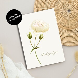 Afdrukbare condoleancekaart | Direct downloaden | Liefdeskaart verzenden | Minimalistische wenskaart | Met sympathie | Ik denk aan je | Blanco binnenkant