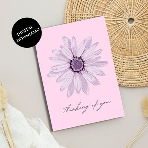Carta di simpatia stampabile / Download istantaneo / Invio di cartolina d'amore / Biglietto d'auguri minimalista / Con simpatia / Pensando a te / Interno vuoto