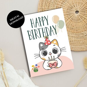 Printable Birthday Cards,  Instant Download, Happy Birthday Greeting Card, Print at Home, Digital Download
