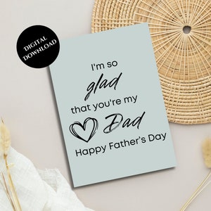 Father&#39;s Day Card, For Dad, Gift For Dad,  Digital Father&#39;s Day Card, Printable Digital Card, Instant Download PDF/JPG,