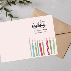 Printable Birthday Cards, Instant Download, Happy Birthday Greeting ...