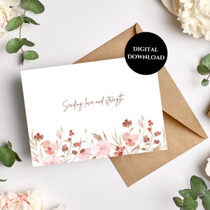 Carta di simpatia stampabile / Download istantaneo / Invio di cartolina d'amore / Biglietto d'auguri minimalista / Con simpatia / Pensando a te / Interno vuoto