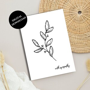 Carta di simpatia stampabile / Download istantaneo / Invio di cartolina d'amore / Biglietto d'auguri minimalista / Con simpatia / Pensando a te / Interno vuoto