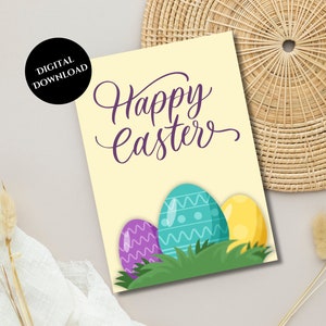 Printable Easter Card, Easter Gifts, Instant Download, Easter Greeting Card, Print at Home, Digital Download, PDF/JPG Files