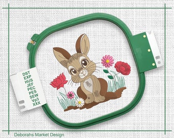 Kangaroo with Flowers Embroidery, Baby Kangaroo Machine Embroidery Design, Animal Design Pattern, Kid Boy Embroidery, Top-Tier Design Expert