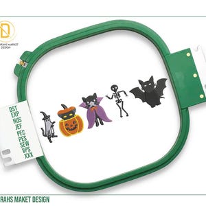 Cats Halloween Embroidery Design, Halloween Digital Pattern Machine, Cat Ghosts Spooky Season Machine Embroidery, Instant Downloadable Files