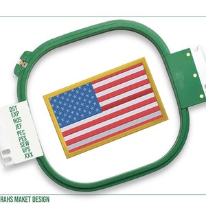 USA Flag Machine Embroidery Design: 4th of July (Digital File)