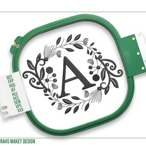 Alphabet A-Z Floral Embroidery Design, Flowers Letter Machine Embroidery, 5 Sizes, Digital Patterns, Pes Dst Sew Files, Instant Download