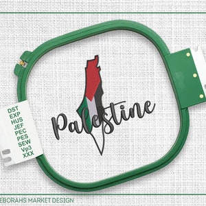 Borduurwerk Palestina Design, Palestina kaart Machine borduurwerk ontwerpen, digitale Instant Download bestand, geborduurd DST-bestand, perfect gestikt