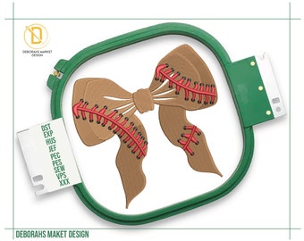 Baseball Bow Embroidery Design, Ribbon Bow Tie Embroidery Design File, Baseball Machine Embroidery, Sport Lover Gift. Immediate Download