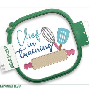 Chef In Training Embroidery Design, Kitchen Chef Machine Embroidery File, Embroidery Logo For Cooking, Discover Unique Embroidery Designs!
