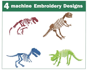 刺繍デザインファイル スピノサウルス恐竜 恐竜の骨格 骨 刺繍デザイン