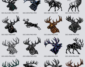 Elk Wildlife Clipart Bundle, 31 Transparent PNGs | Stickers, Decals, Planner Art, Scrapbooking, Cards, Journal Decor