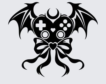 Bat Wing Game Controller Transparent PNG | Stickers, Decals, Planner Art, Scrapbooking, Cards, Journaling, Tattoo & CNC Design Inspiration