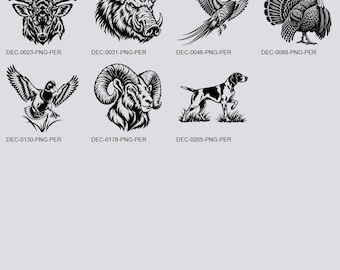 Woodland Wildlife Clipart Bundle, 7 Transparent PNGs | Stickers, Decals, Planner Art, Scrapbooking, Cards, Journal Decor