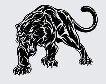 Charging Panther Engraved Transparent PNG | Stickers, Decals, Planner Art, Scrapbooking, Cards, Journaling, Tattoo & CNC Design Inspiration